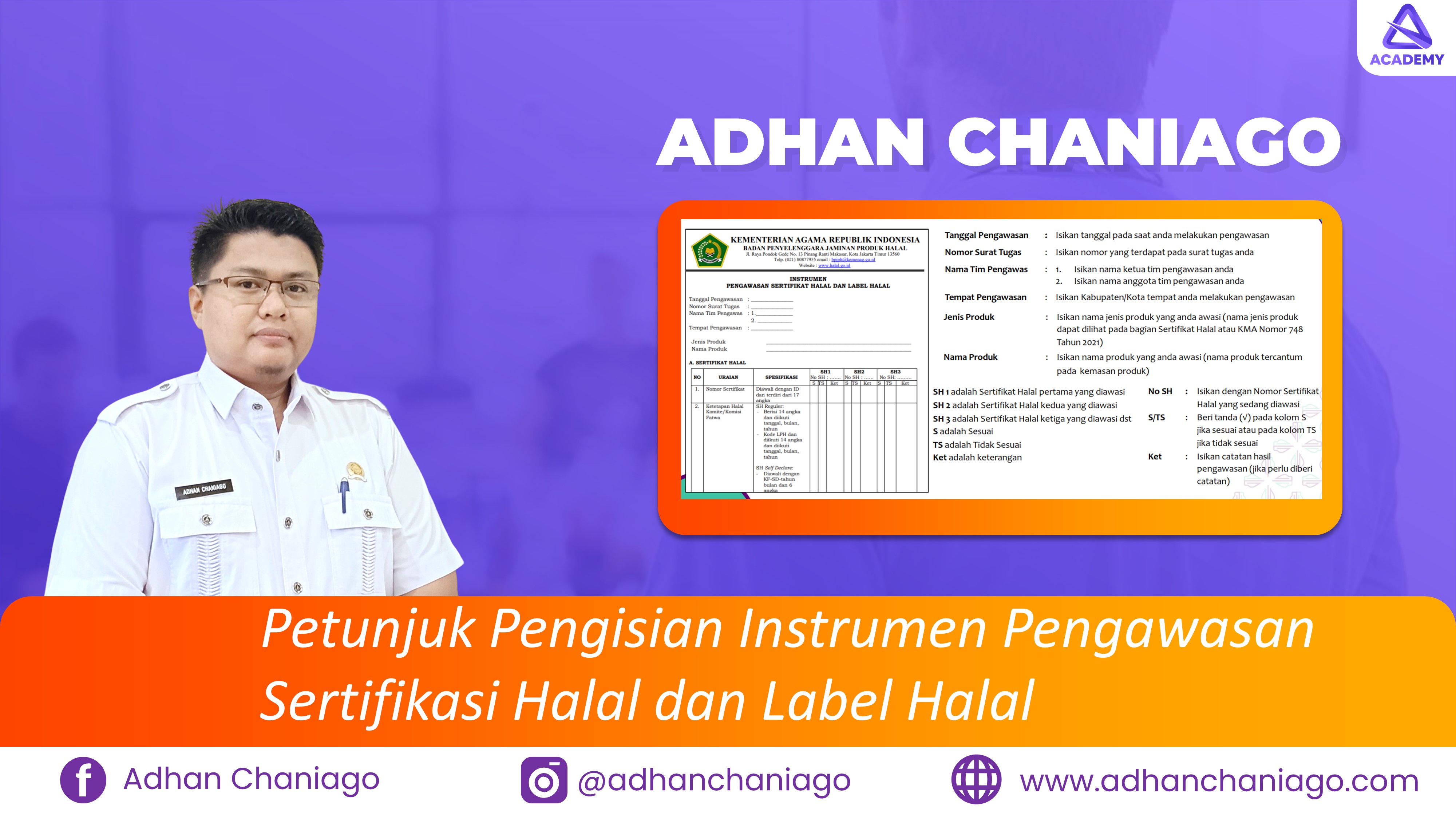 Petunjuk Pengisian Instrumen Pengawasan Sertifikasi Halal dan Label Halal